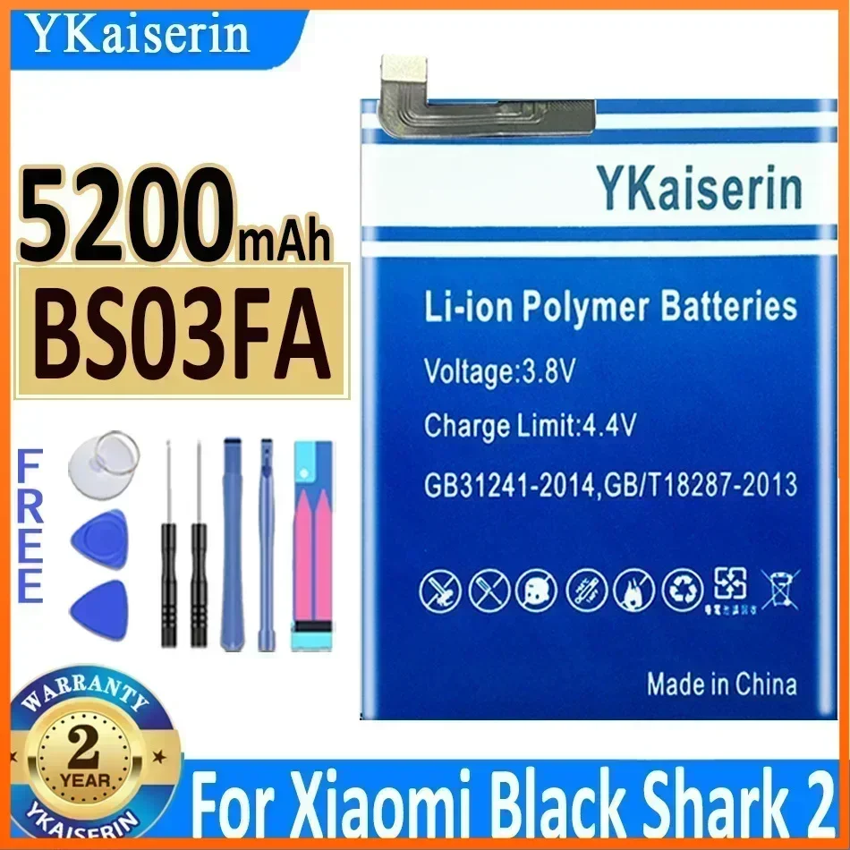 5200mAh BS03FA YKaiserin Battery for Xiaomi Black Shark 2 Shark2 Replacement Bateria Batterie Warranty 2 Years + Track Number
5200mAh BS03FA YKaiserin Battery for Xiaomi Black Shark 2 Shark2 Replacement Bateria Batterie Warranty 2 Years + Track Number