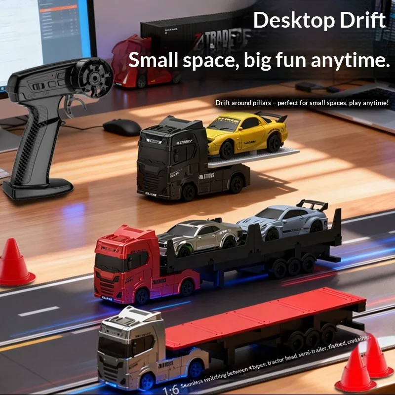 1:64 RC Trailer Truck Combo Set with Container + Flatbed DIY, Includes 2 Mini Cars, Fun Gift for Kids Adults, Full Play RC Toy
1:64 RC Trailer Truck Combo Set with Container + Flatbed DIY, Includes 2 Mini Cars, Fun Gift for Kids Adults, Full Play RC Toy