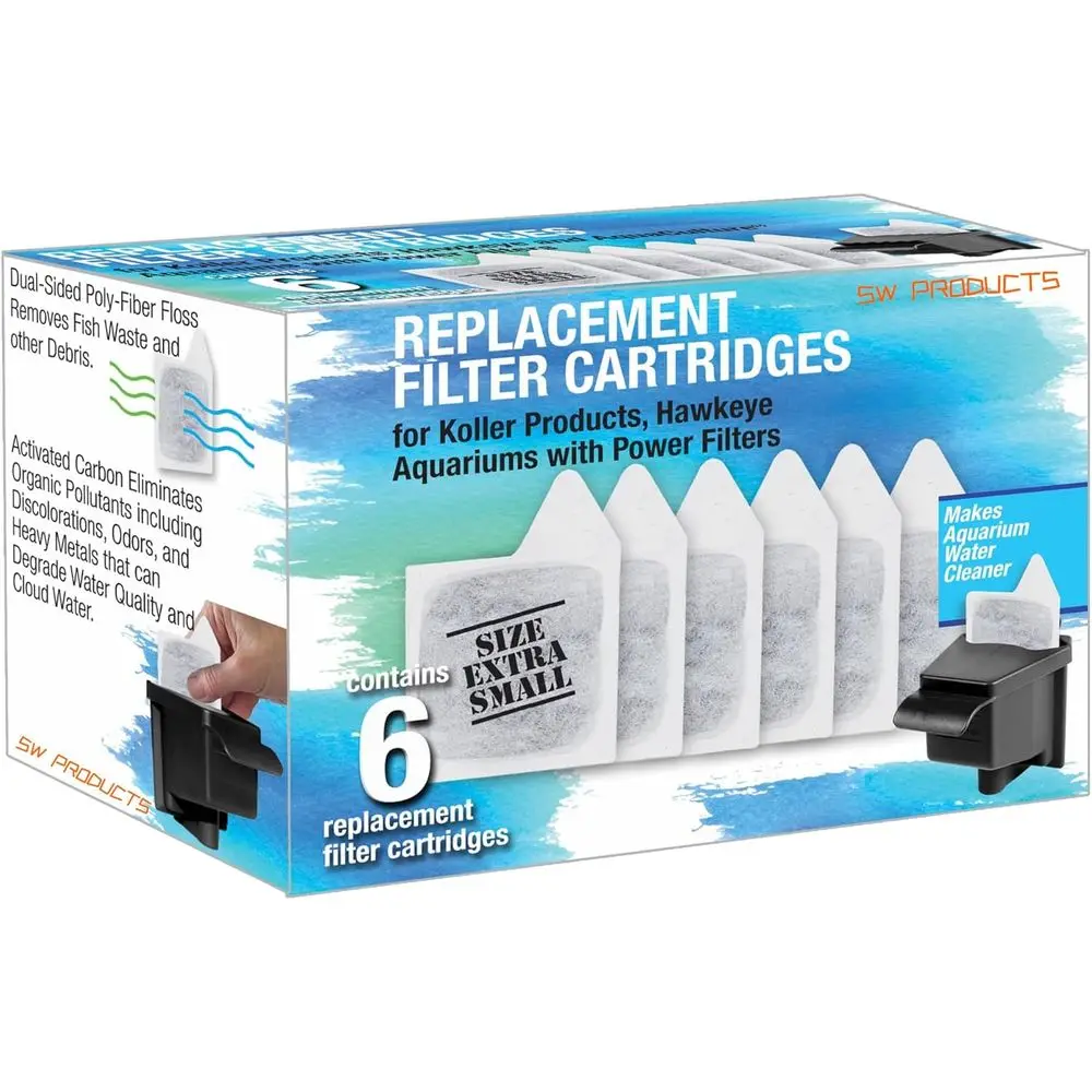 6-Pack Replacement Filter Cartridges for Fish Tanks
6-Pack Replacement Filter Cartridges for Fish Tanks