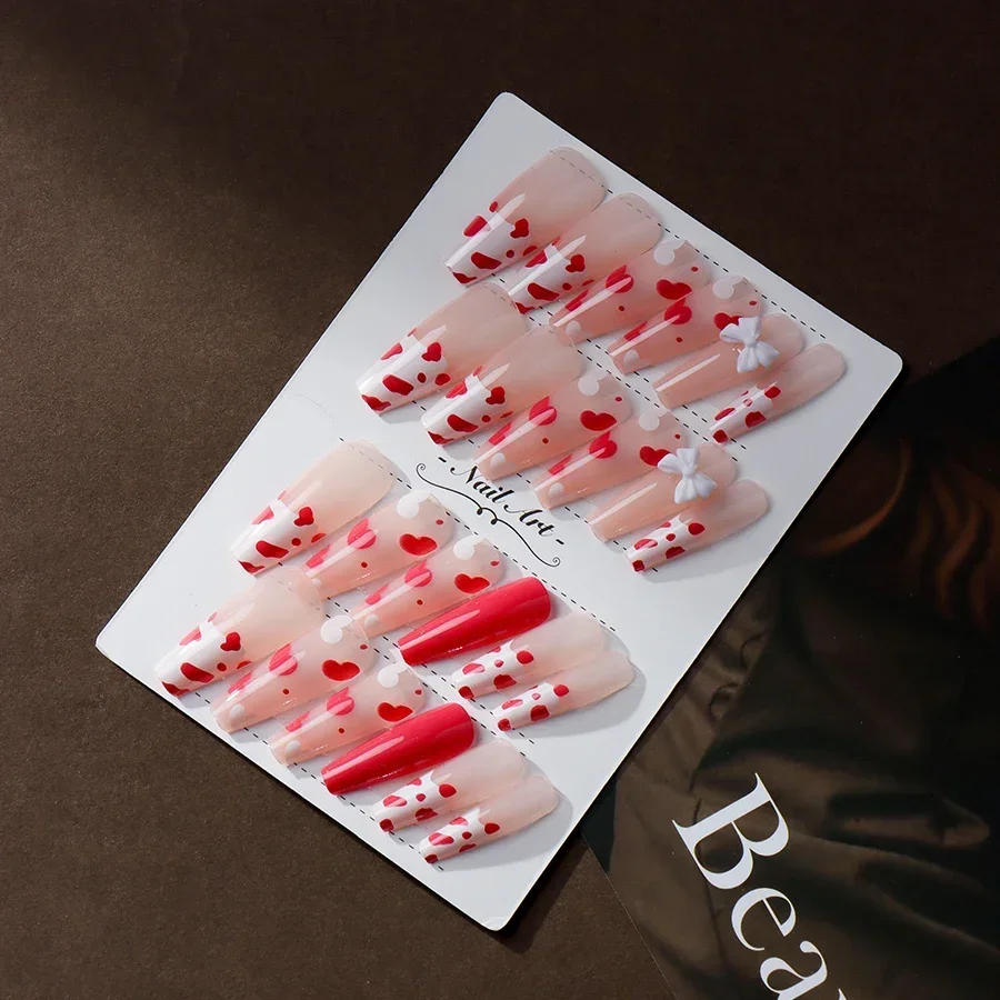 Multi Layered Pink Trapezoidal False Nails Colored Point Heart Element Design Fashionable Press on Nails Acrylic DIY Nail Art
Multi Layered Pink Trapezoidal False Nails Colored Point Heart Element Design Fashionable Press on Nails Acrylic DIY Nail Art