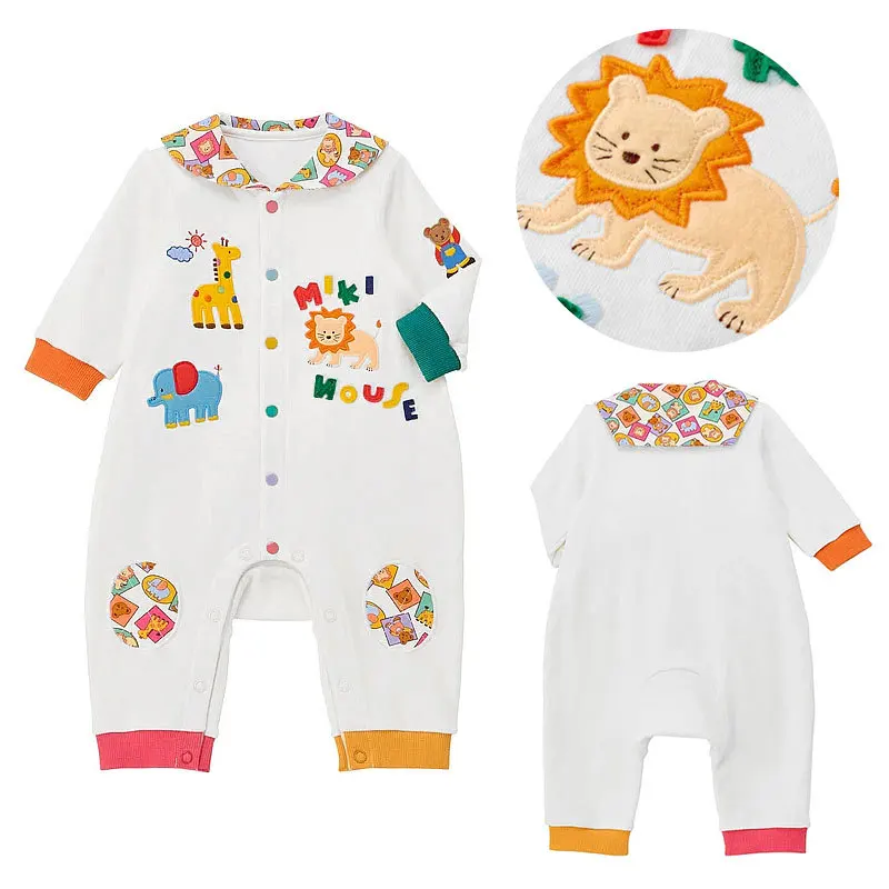 Zoo Embroidered Romper Baby Cute Cartoon Bear Letter Embroidery Long Sleeve Crawl Suit 
Zoo Embroidered Romper Baby Cute Cartoon Bear Letter Embroidery Long Sleeve Crawl Suit