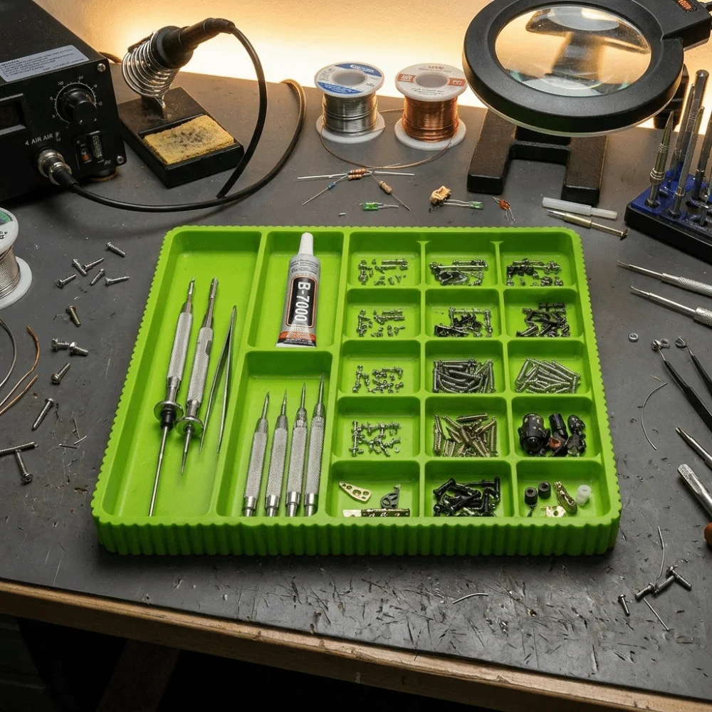 Durable Plastic 3D Printed Tray Smooth Surface Sturdy Structure Electronic Parts Tray Lightweight Design Multiple Compartments
Durable Plastic 3D Printed Tray Smooth Surface Sturdy Structure Electronic Parts Tray Lightweight Design Multiple Compartments