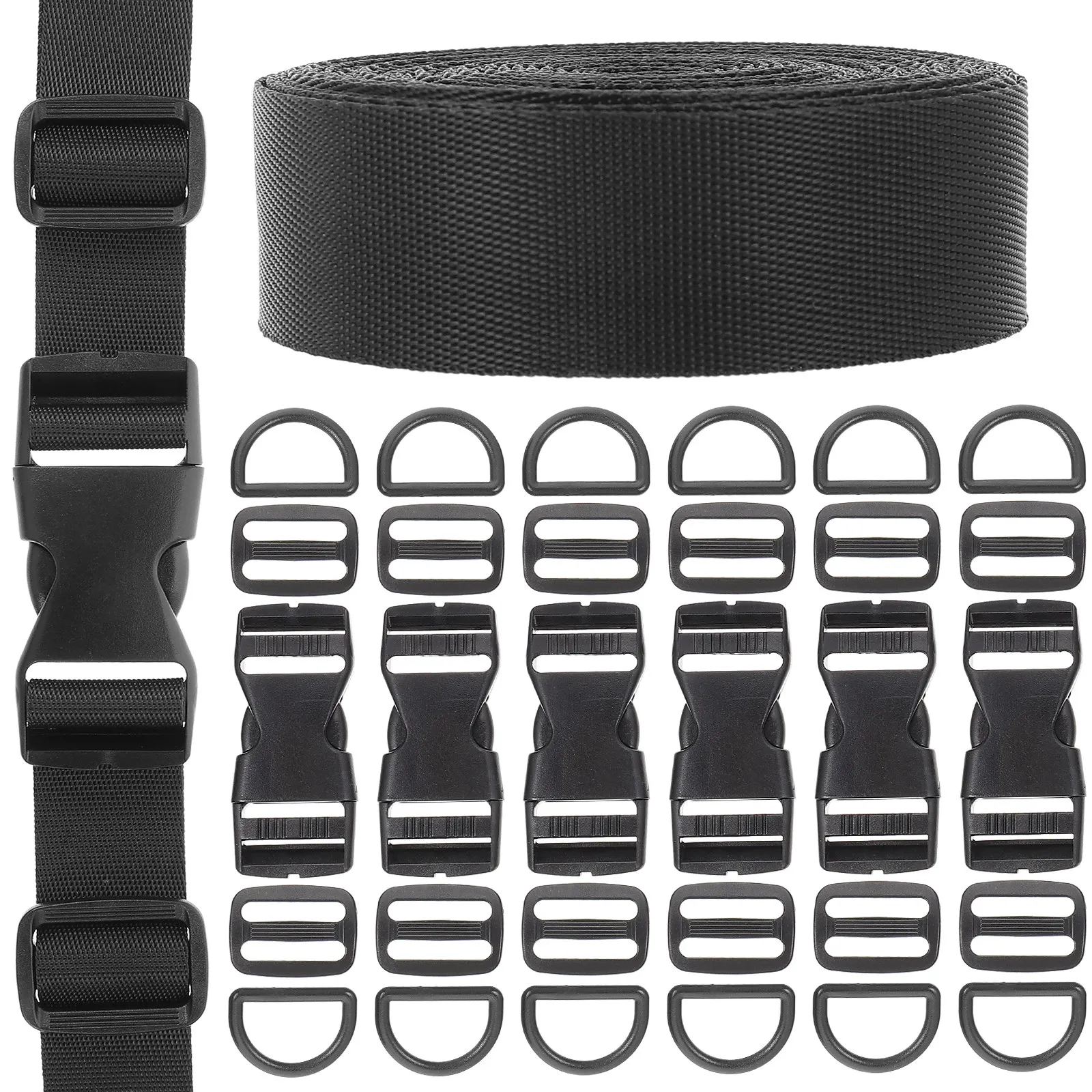 1Set Adjustable Quick Release Buckles Kit with D-Rings Tri-Glide Clips Nylon Webbing 1 Inch Strap for Backpack Luggage Suitcase
1Set Adjustable Quick Release Buckles Kit with D-Rings Tri-Glide Clips Nylon Webbing 1 Inch Strap for Backpack Luggage Suitcase