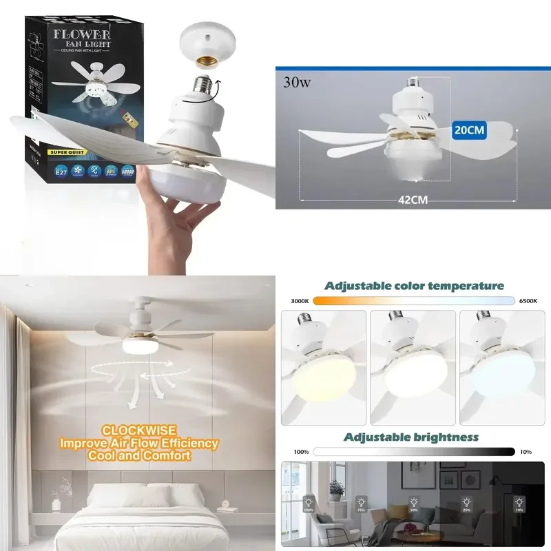 LED 30W Ceiling Fan Light E27 with Remote Control for Dimming Suitable for Living Room Study Use 85-265V 선풍기
LED 30W Ceiling Fan Light E27 with Remote Control for Dimming Suitable for Living Room Study Use 85-265V 선풍기