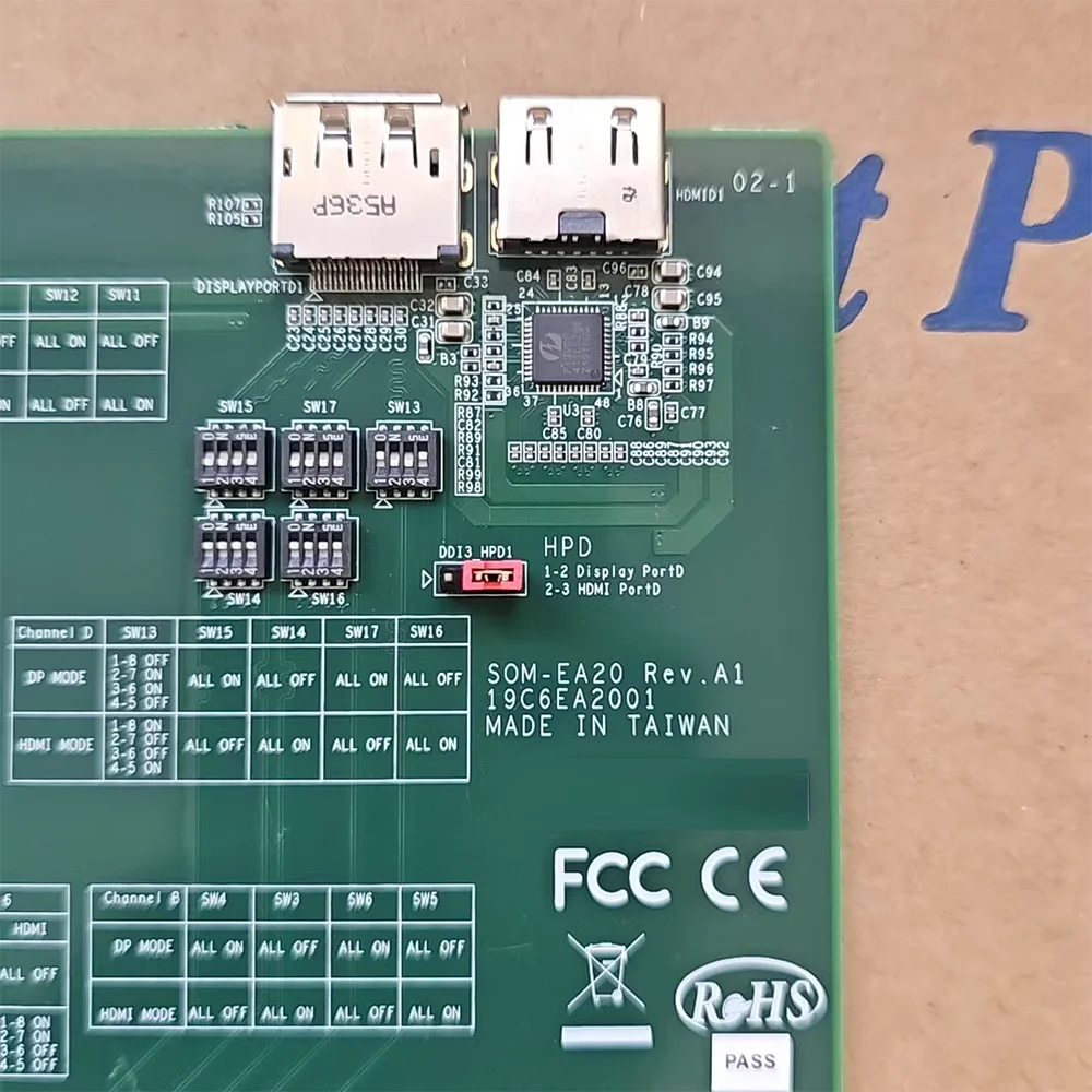 For Advantech adapter card SOM-EA20 REV.A1 PCIex16 to 2 HDMI and 2 DP ports compatible with SOM-DB5720 development board
For Advantech adapter card SOM-EA20 REV.A1 PCIex16 to 2 HDMI and 2 DP ports compatible with SOM-DB5720 development board