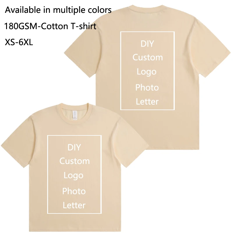 Custom 180GSM Cotton T-shirt For Women And Men Summer Fashion Crew Neck Short Sleeve Tops DIY Customized Logo Photos Unisex Tees
Custom 180GSM Cotton T-shirt For Women And Men Summer Fashion Crew Neck Short Sleeve Tops DIY Customized Logo Photos Unisex Tees