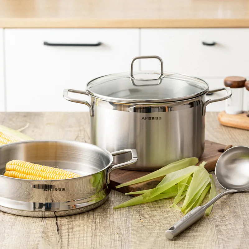 HYS thickened stainless steel steamer induction cooker steaming all-in-one pot with increased capacity for home
HYS thickened stainless steel steamer induction cooker steaming all-in-one pot with increased capacity for home