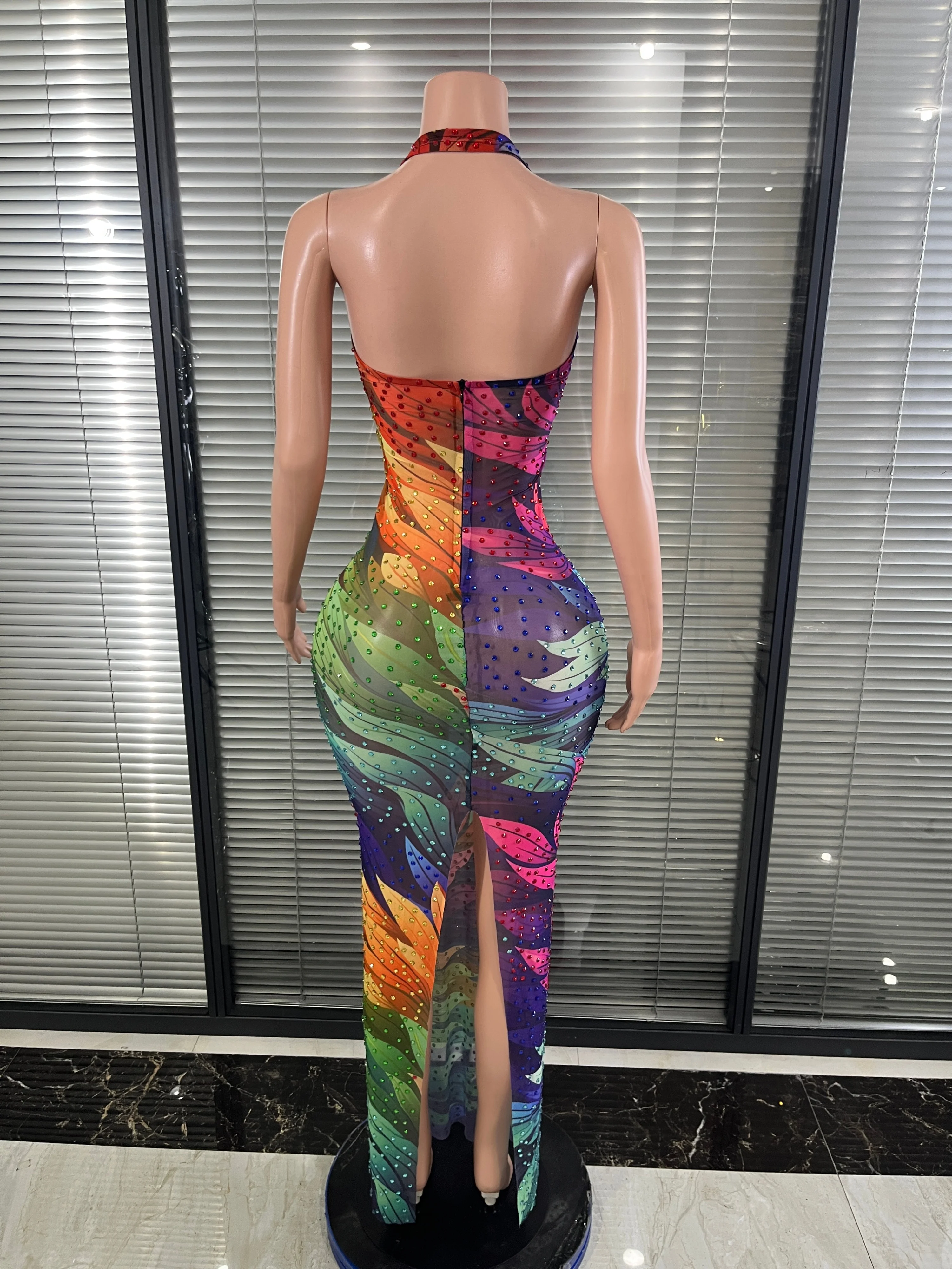 Luxury Multicolor Floral Sheer Mesh Halter Gown Floor Length Rhinestones Formal Evening Wedding Guest Red Carpet Party Dress
Luxury Multicolor Floral Sheer Mesh Halter Gown Floor Length Rhinestones Formal Evening Wedding Guest Red Carpet Party Dress
