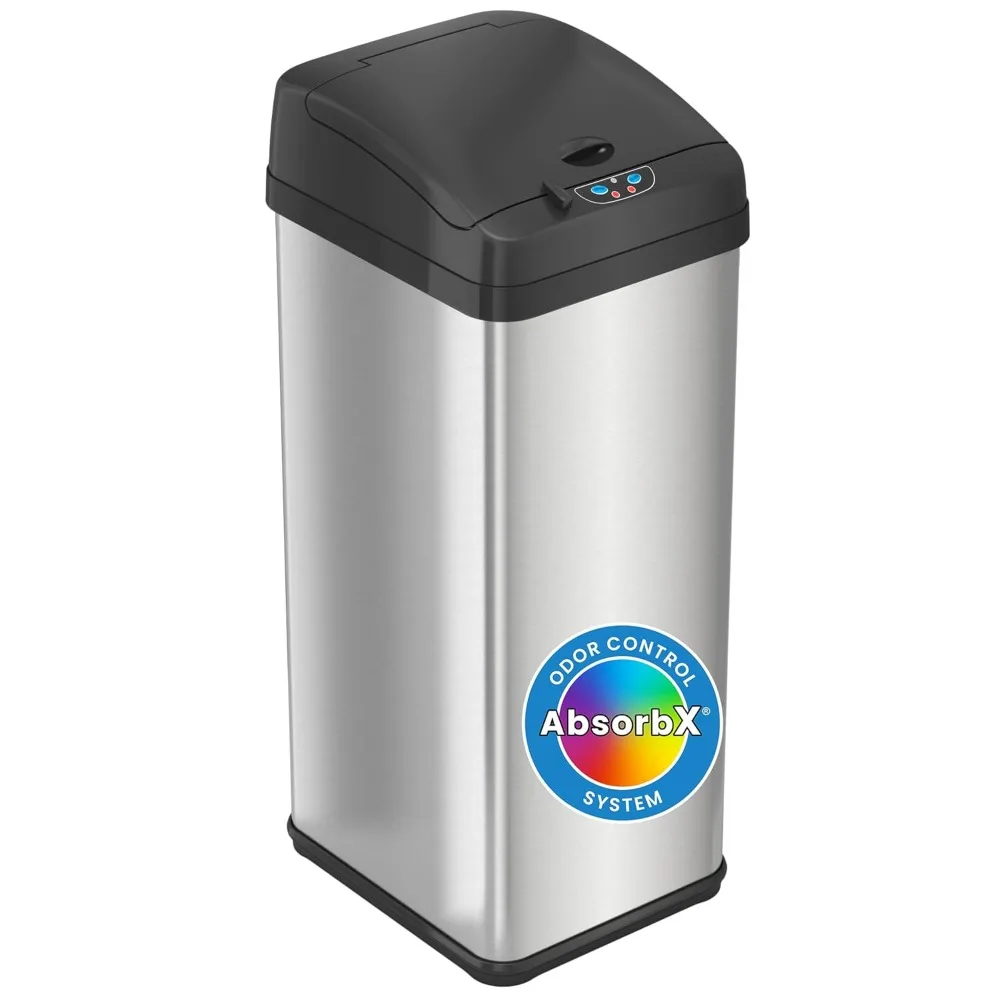 13 Gallon Sensor Kitchen Trash Can with Lid and Odor Filter, Stainless Steel Trashcan Extra-Wide Lid Opening Slim Garbage Bin f
13 Gallon Sensor Kitchen Trash Can with Lid and Odor Filter, Stainless Steel Trashcan Extra-Wide Lid Opening Slim Garbage Bin f