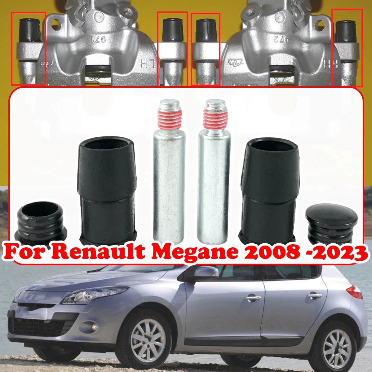 For Renault Megane 2008 2009- 2023 Front Brake Caliper Slider Guide Pins Bolt Kit Left Right Disc Housing Bellows Sleeve Bushing
For Renault Megane 2008 2009- 2023 Front Brake Caliper Slider Guide Pins Bolt Kit Left Right Disc Housing Bellows Sleeve Bushing