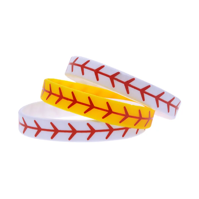 50 шт. силиконовый браслет для софтбола с принтом, спортивный браслет шириной 1/2 дюйма, белый и желтый
50 шт. силиконовый браслет для софтбола с принтом, спортивный браслет шириной 1/2 дюйма, белый и желтый