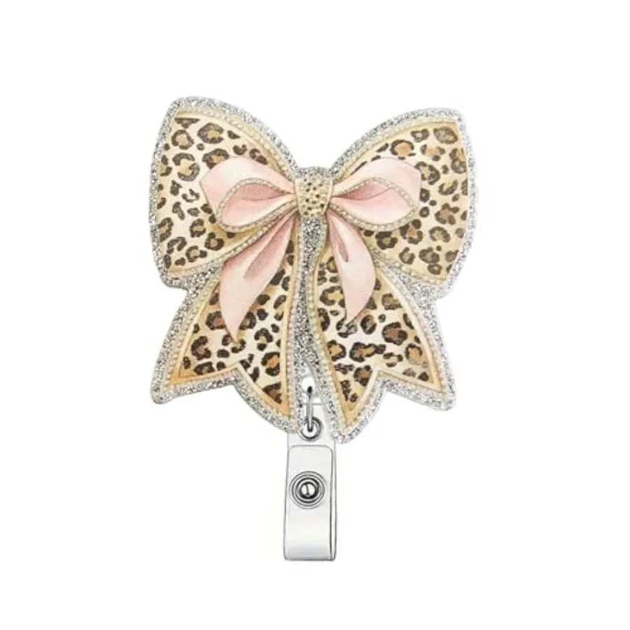 Leopard Print Bow Badge Reel Cute Retractable Badge Holders Sparkle Name ID Clip for Work Accessories Healthcare Insignia Reel
Leopard Print Bow Badge Reel Cute Retractable Badge Holders Sparkle Name ID Clip for Work Accessories Healthcare Insignia Reel