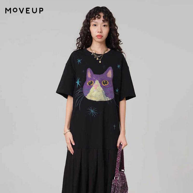 MOVEUP Short Sleeved Round Neck Dress 2026 Summer New Cat Print Patchwork Pleated Hem Casual Commuter A-Line Dress 3ELX11327
MOVEUP Short Sleeved Round Neck Dress 2026 Summer New Cat Print Patchwork Pleated Hem Casual Commuter A-Line Dress 3ELX11327