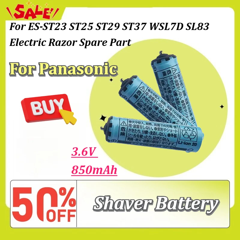 New 3.6V 850mAh Li-ion Replacement Shaver Battery For Panasonic ES-ST23 ST25 ST29 ST37 WSL7D SL83 Electric Razor Spare Part
New 3.6V 850mAh Li-ion Replacement Shaver Battery For Panasonic ES-ST23 ST25 ST29 ST37 WSL7D SL83 Electric Razor Spare Part