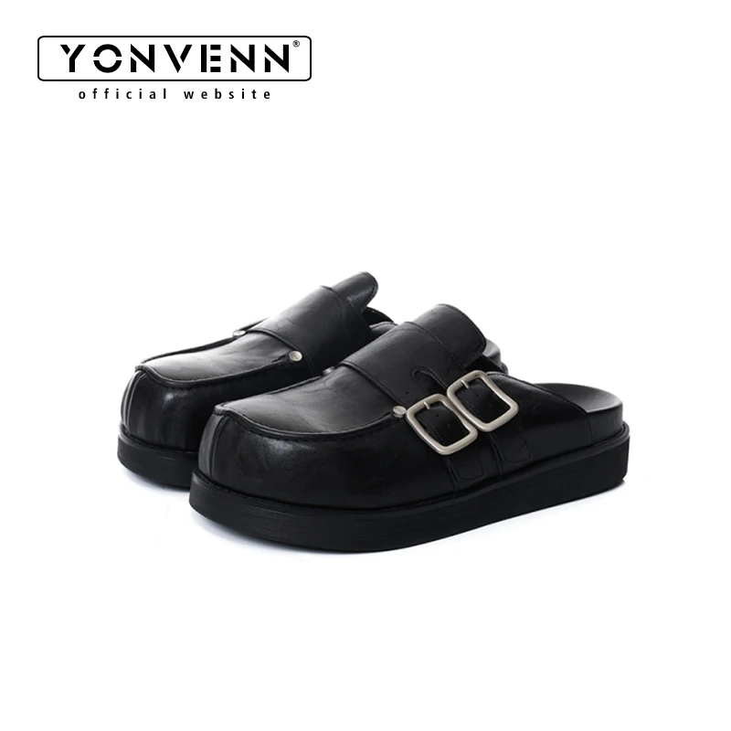 New summer Boken thick soled high head slippers for men's American niche Mules with metal buckle beach shoes
New summer Boken thick soled high head slippers for men's American niche Mules with metal buckle beach shoes