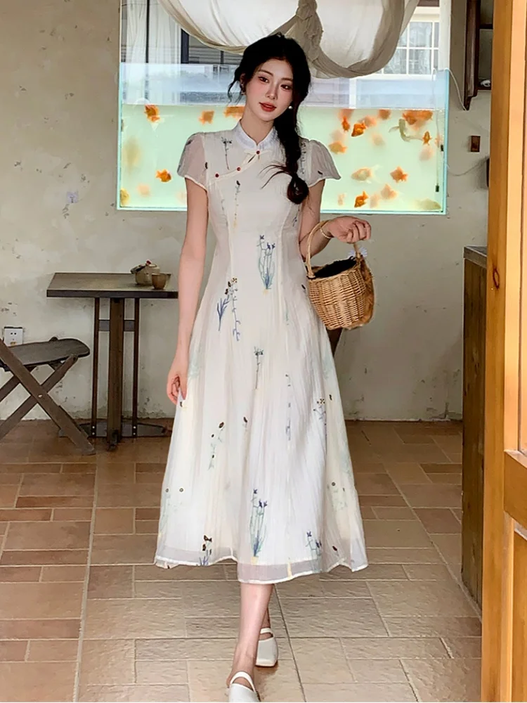 SMTHMA красивые платья Cheongsam с темпераментным принтом для девочек, женские летние платья с воротником-стойкой и короткими рукавами, Vestidos
SMTHMA красивые платья Cheongsam с темпераментным принтом для девочек, женские летние платья с воротником-стойкой и короткими рукавами, Vestidos