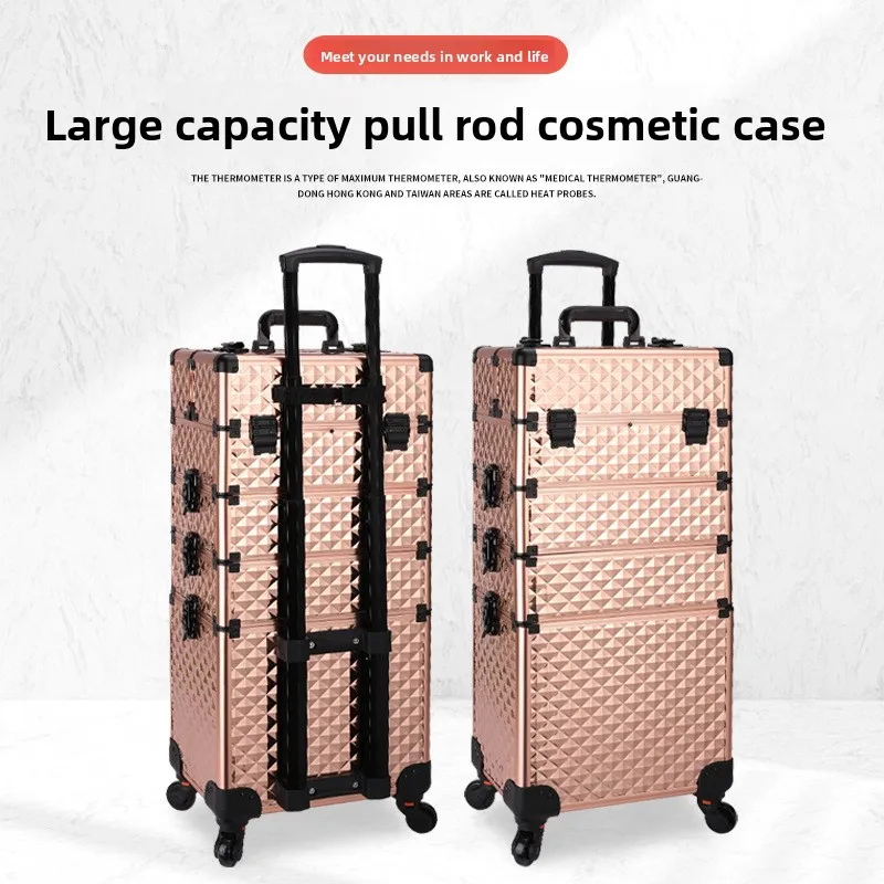 Large Capacity Pull Cart Makeup Case Rolling Spinning Wheels Pro Makeup Artist Tool Box for Travel Beauty Storage Makeup Box
Large Capacity Pull Cart Makeup Case Rolling Spinning Wheels Pro Makeup Artist Tool Box for Travel Beauty Storage Makeup Box