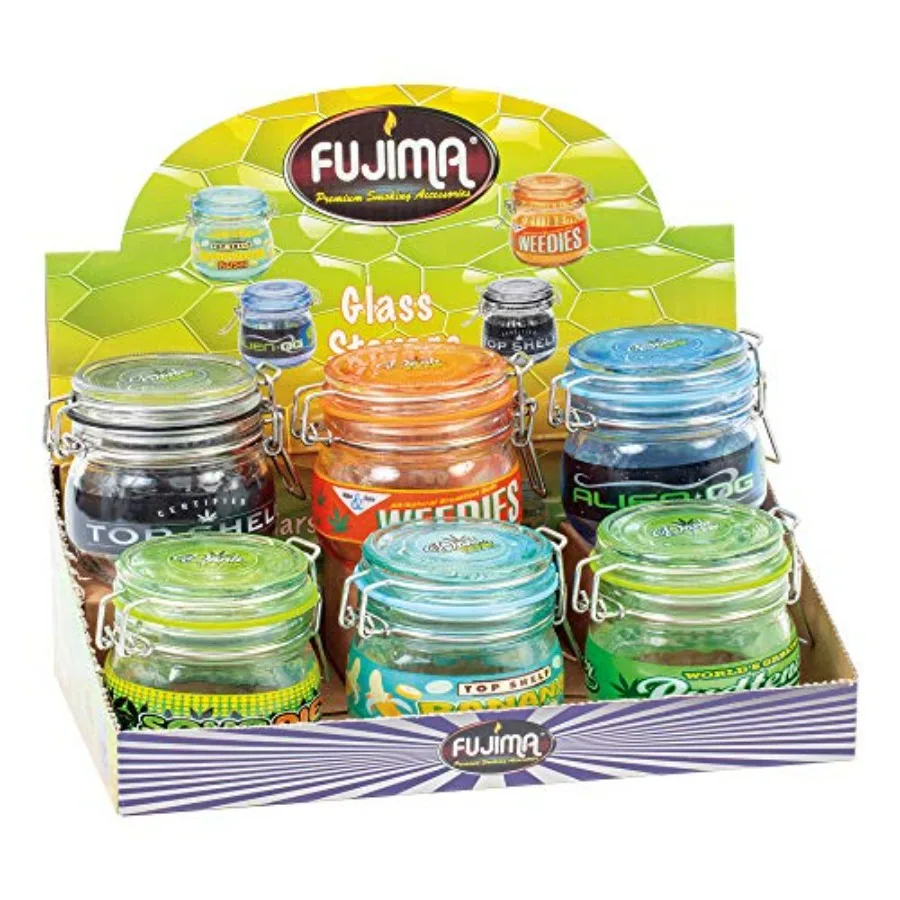 Fujima Dank Tank Glass Storage Jars 2.75 Assorted Colors 6Piece Display for Kitchen Organizing Food Storage and Pantry Solution
Fujima Dank Tank Glass Storage Jars 2.75 Assorted Colors 6Piece Display for Kitchen Organizing Food Storage and Pantry Solution