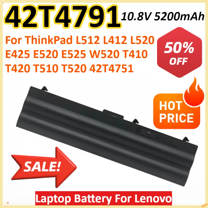 42T4791 10.8V 5200mAh Laptop Battery For Lenovo ThinkPad L512 L412 L520 E425 E520 E525 W520 T410 T420 T510 T520 42T4751 W510
42T4791 10.8V 5200mAh Laptop Battery For Lenovo ThinkPad L512 L412 L520 E425 E520 E525 W520 T410 T420 T510 T520 42T4751 W510