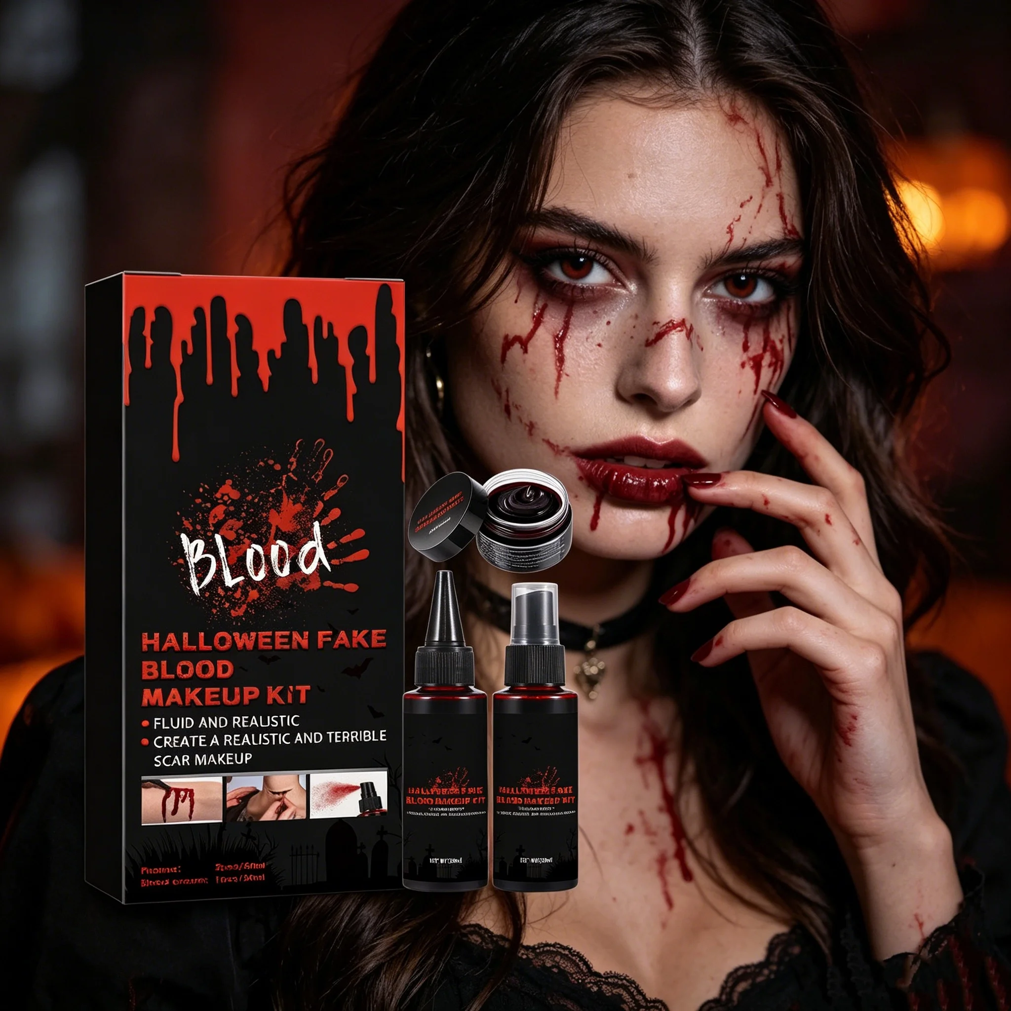 Halloween Face And Body Makeup Set Accessories Scar Painting Fake Blood Cosplay Party For Special Effects Fake Blood For Costume
Halloween Face And Body Makeup Set Accessories Scar Painting Fake Blood Cosplay Party For Special Effects Fake Blood For Costume