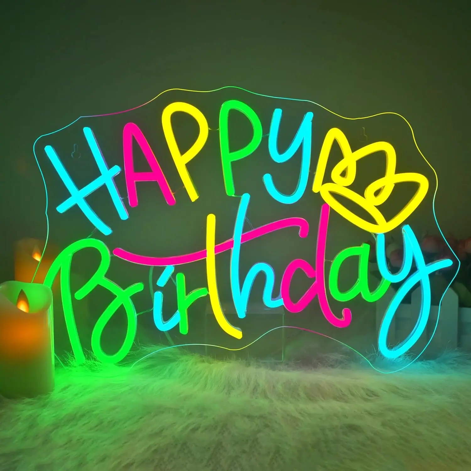 Happy Birthday Neon Sign Colorful LED Light for Bedroom Restaurant Bar Living Room Classroom Wall Decor USB Power Gift for Kid
Happy Birthday Neon Sign Colorful LED Light for Bedroom Restaurant Bar Living Room Classroom Wall Decor USB Power Gift for Kid