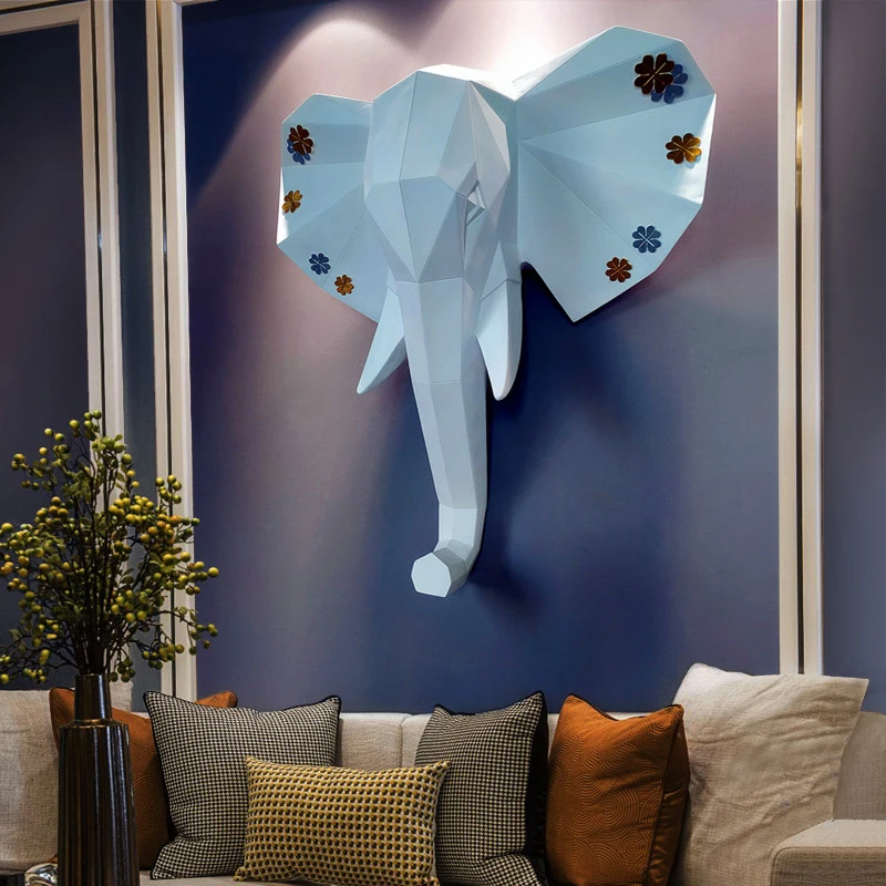 Geometric Elephant Head Wall Hanging Decoration Animal Wall Scupture Statue Home Wall Background Ornaments
Geometric Elephant Head Wall Hanging Decoration Animal Wall Scupture Statue Home Wall Background Ornaments