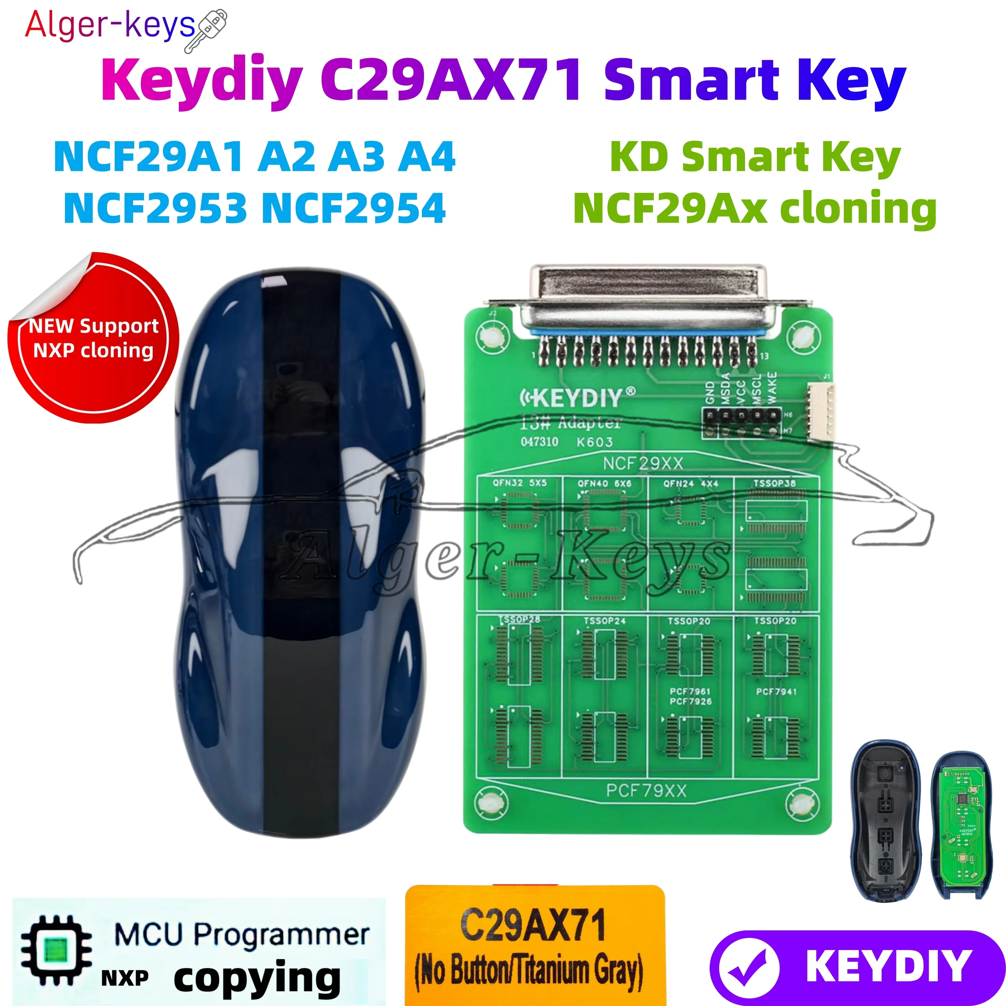 Alger-keys 2026 New NXP Cloning Keydiy C29AX71 Smart Key Titanium Gray without Buttons for NCF29Ax Series Smart Key Cloning
Alger-keys 2026 New NXP Cloning Keydiy C29AX71 Smart Key Titanium Gray without Buttons for NCF29Ax Series Smart Key Cloning