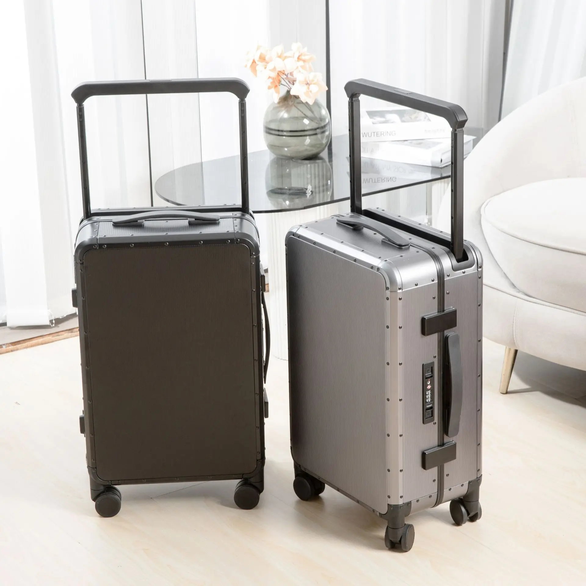 Aluminum-magnesium Alloy Suitcase Wide Pull Rod, Large Capacity Travel Suitcase on Wheels Business Multifunctional Luggage
Aluminum-magnesium Alloy Suitcase Wide Pull Rod, Large Capacity Travel Suitcase on Wheels Business Multifunctional Luggage