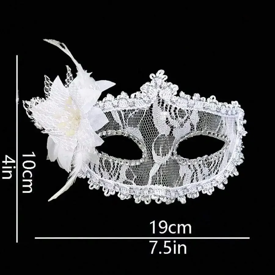 White Lace Floral Half Face Mask For Masquerade Ball Party Bridal Accessory
White Lace Floral Half Face Mask For Masquerade Ball Party Bridal Accessory