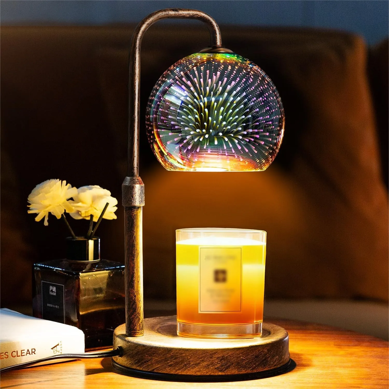 Candle Warmer Lamp with Timer, 3D Glass Globe Antique Base, Dimmable Height Adjustable Wax Melter for Scented Jar Candles, 2-8H
Candle Warmer Lamp with Timer, 3D Glass Globe Antique Base, Dimmable Height Adjustable Wax Melter for Scented Jar Candles, 2-8H