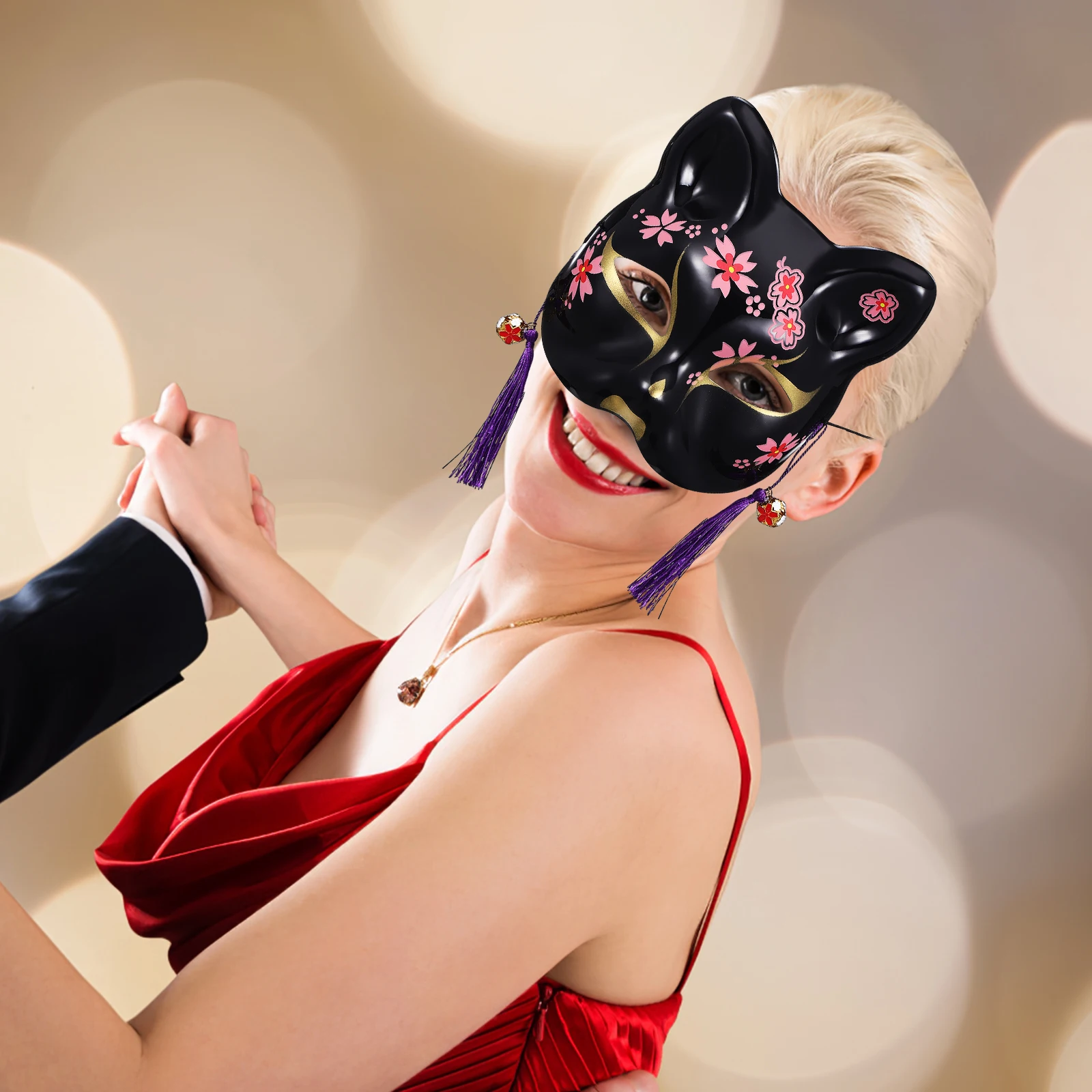 2pcs Black Cat Set Halloween Eye Mask Mask Cherry Blossom Pattern Masquerade Party Prom Halloween Women Masks
2pcs Black Cat Set Halloween Eye Mask Mask Cherry Blossom Pattern Masquerade Party Prom Halloween Women Masks
