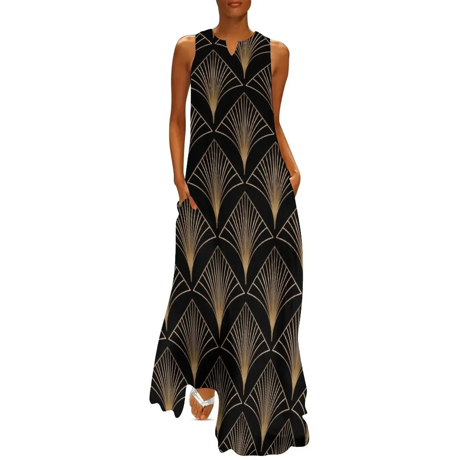 Art Deco Geometric Gold Black Pattern Long Dress summer dress woman 2025 trendy Clothing female Women long dress
Art Deco Geometric Gold Black Pattern Long Dress summer dress woman 2025 trendy Clothing female Women long dress