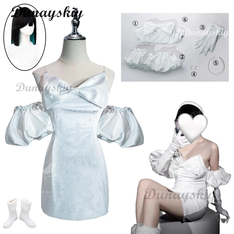 Sua Cosplay Costume White Dress Wig Prop Shoe Outfit Anime Alien Stage Role Play Hairpiece Clothes For Christmas Customized
Sua Cosplay Costume White Dress Wig Prop Shoe Outfit Anime Alien Stage Role Play Hairpiece Clothes For Christmas Customized