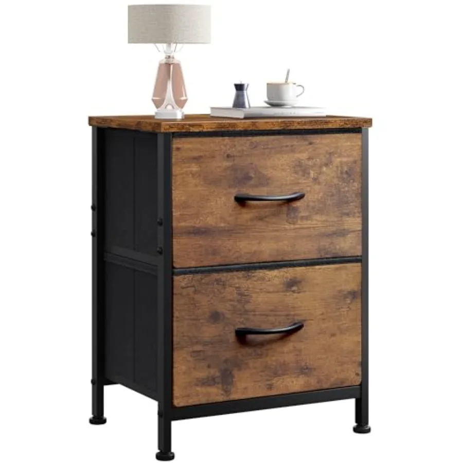 Night Stand, Small Drer with 2 Drawers and Wooden Top, Nightstand with Fabric Bins, Bedside Table End Table for Bedroom, Closet
Night Stand, Small Drer with 2 Drawers and Wooden Top, Nightstand with Fabric Bins, Bedside Table End Table for Bedroom, Closet