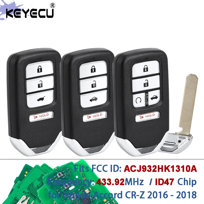 KEYECU FCC ID: ACJ932HK1310A 433,92 МГц ID47 Умный дистанционный брелок без ключа для Honda Accord CR-Z 2016 2017 2018
KEYECU FCC ID: ACJ932HK1310A 433,92 МГц ID47 Умный дистанционный брелок без ключа для Honda Accord CR-Z 2016 2017 2018