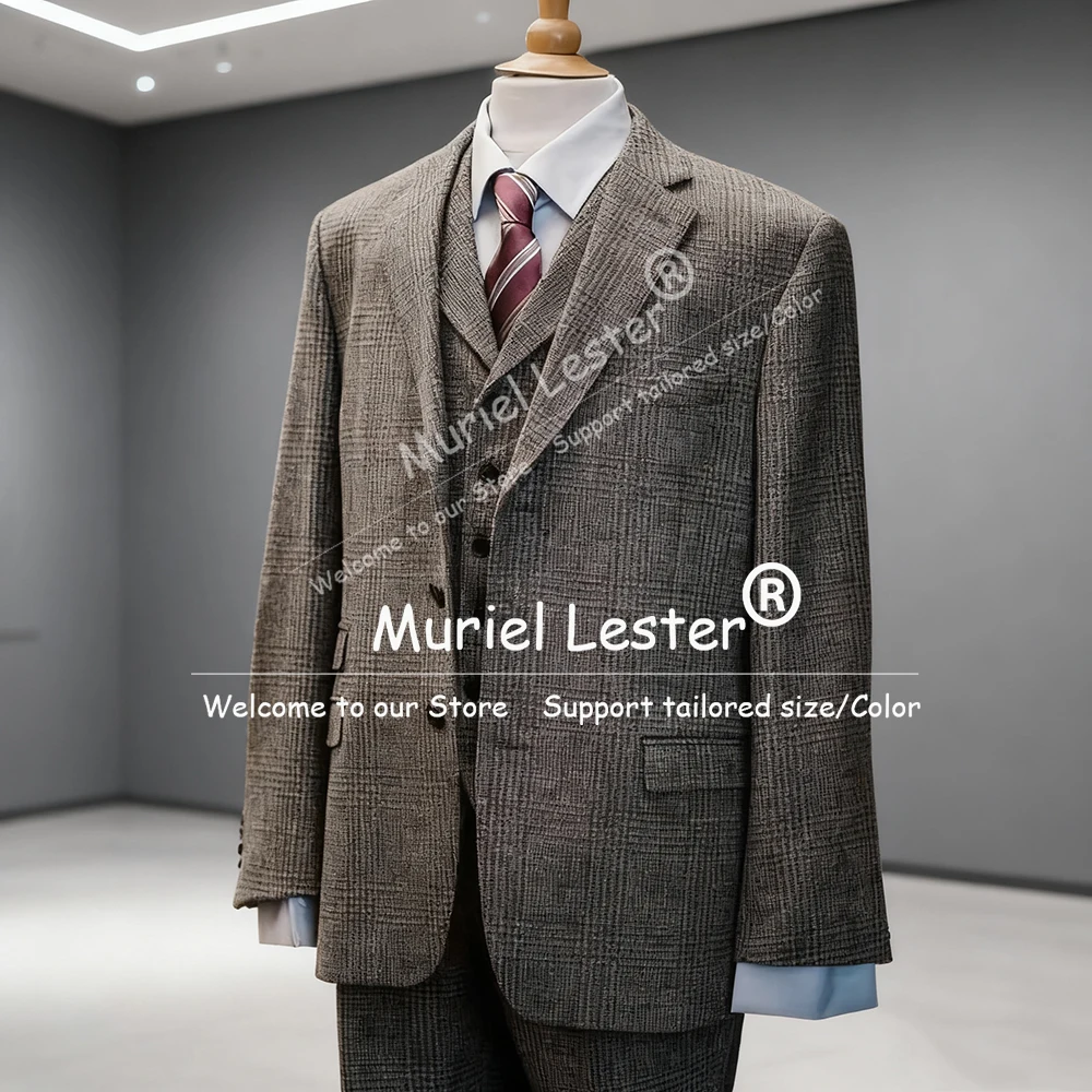Classic Plaid Checks Suits Men 3 Pieces Sets Single Breasted Jacket Vest Pants Customized Man Business Party Attire Groom Tuxedo
Classic Plaid Checks Suits Men 3 Pieces Sets Single Breasted Jacket Vest Pants Customized Man Business Party Attire Groom Tuxedo