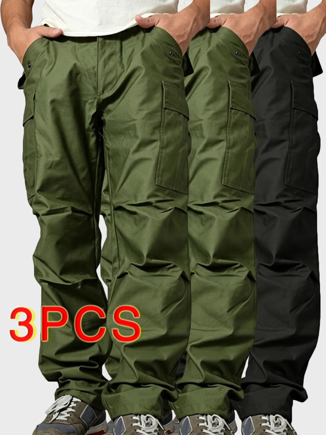 3Pcs American style high street multi pocket workwear pants for men's new trendy loose straight leg versatile casual long pants
3Pcs American style high street multi pocket workwear pants for men's new trendy loose straight leg versatile casual long pants