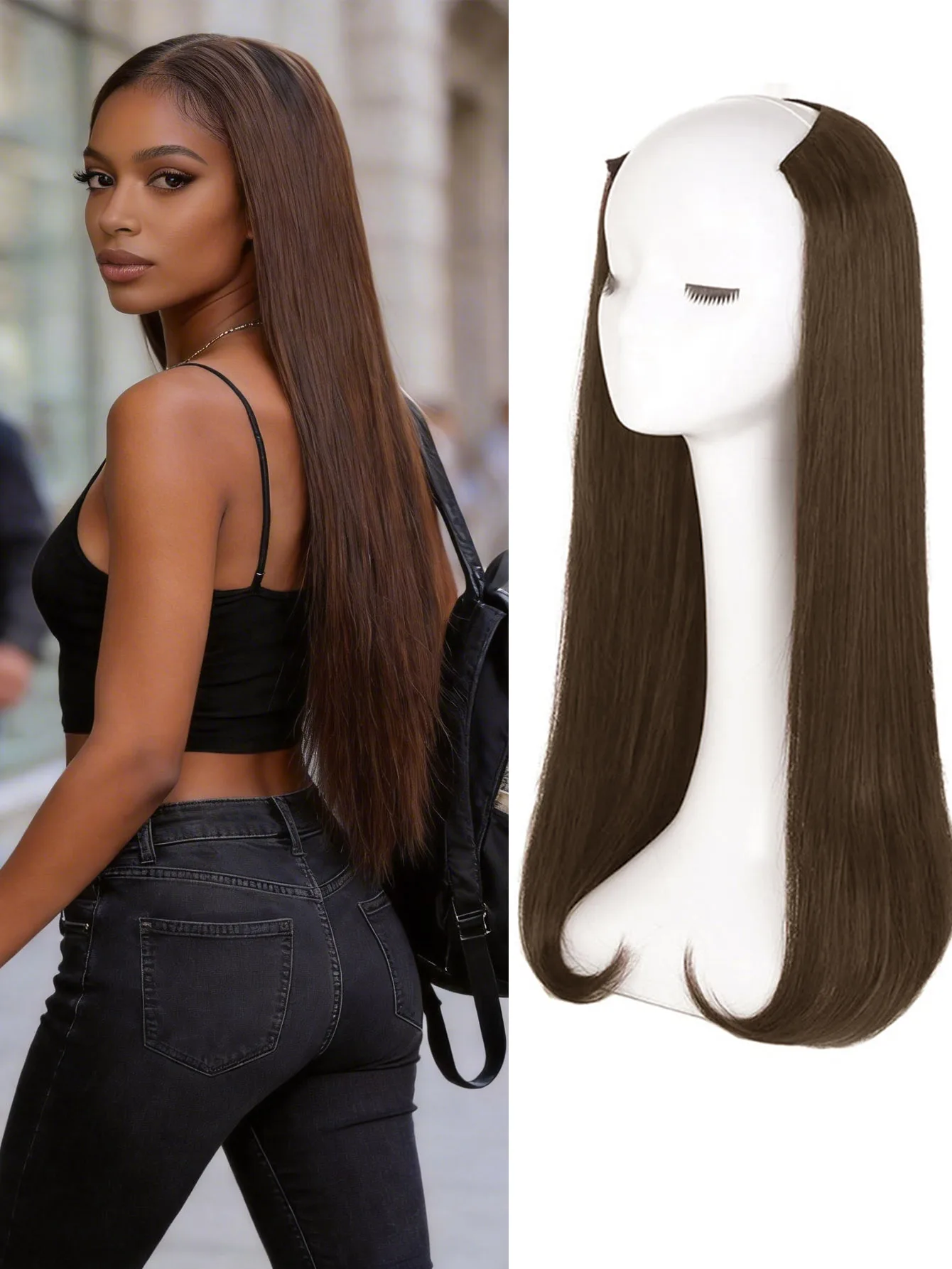 Накладные волосы с 4-зажимной V-образной внутренней застежкой, синтетические, натуральные, цельные, бесшовные, невидимые, для волос средней длины
Накладные волосы с 4-зажимной V-образной внутренней застежкой, синтетические, натуральные, цельные, бесшовные, невидимые, для волос средней длины