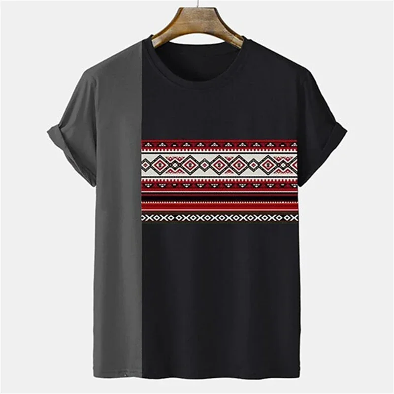 Men's Geometric Striped Split T-Shirt Gray Black Casual Short Sleeve Ethnic Style Top
Men's Geometric Striped Split T-Shirt Gray Black Casual Short Sleeve Ethnic Style Top