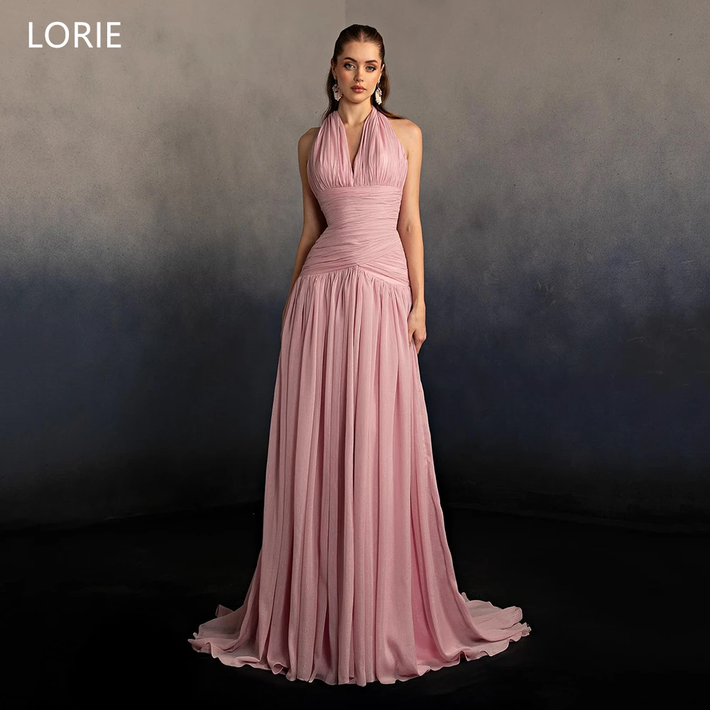 LORIE Charming Pink Chiffon Party Dresses Pleats V-Neck Evening Prom Dress Draped A-Line Prom Gowns Customized
LORIE Charming Pink Chiffon Party Dresses Pleats V-Neck Evening Prom Dress Draped A-Line Prom Gowns Customized