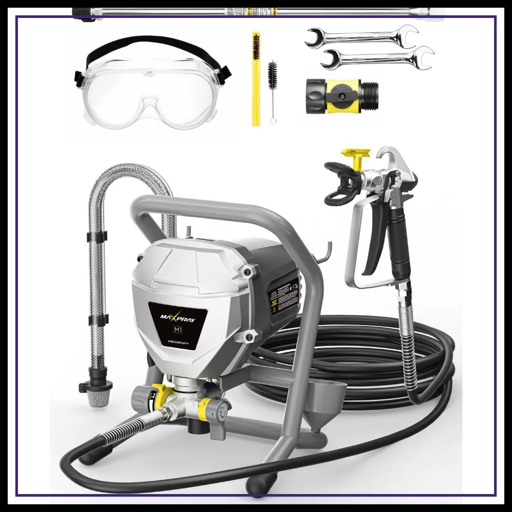 Airless Paint Sprayer, High Efficiency Minimal Overspray for DIY Home Interior & Exterior Painting Projects, with Accessories
Airless Paint Sprayer, High Efficiency Minimal Overspray for DIY Home Interior & Exterior Painting Projects, with Accessories