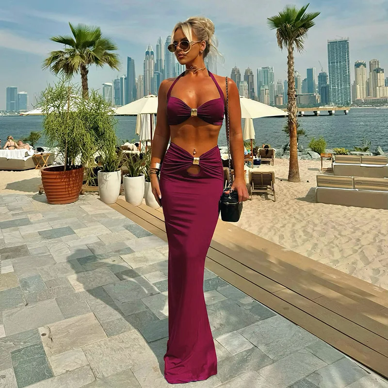 Gtpdpllt Sexy 2 Piece Set Women Y2K Clothing Halter Tank Tops And Long Skirts Metal Buckle Summer Trend Clubwear Outfits
Gtpdpllt Sexy 2 Piece Set Women Y2K Clothing Halter Tank Tops And Long Skirts Metal Buckle Summer Trend Clubwear Outfits