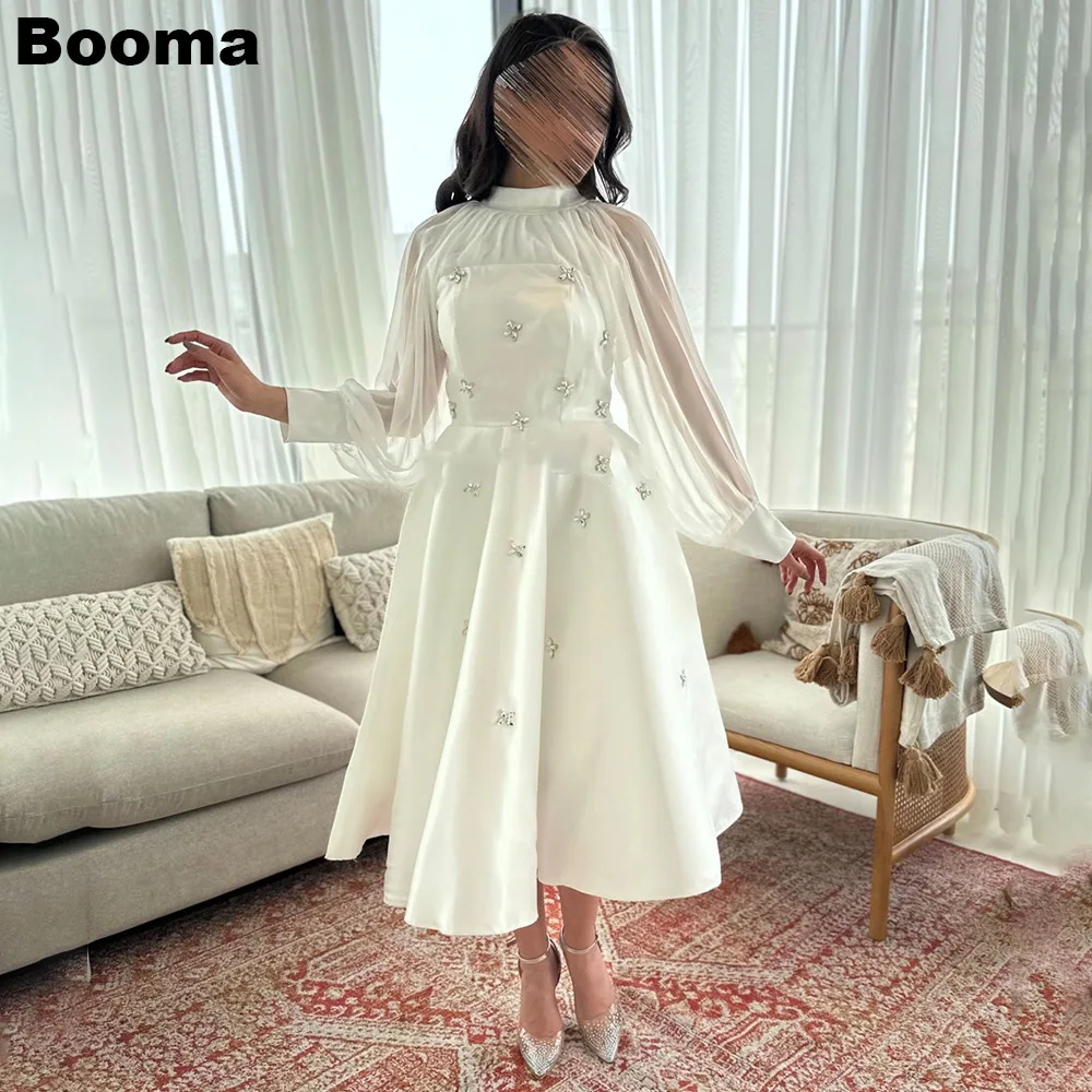 Booma White A Line Evening Dresses High Beading Long Sleeves Stain Homecoming Wedding Party Dresses Women's Formal Occasion Gown
Booma White A Line Evening Dresses High Beading Long Sleeves Stain Homecoming Wedding Party Dresses Women's Formal Occasion Gown