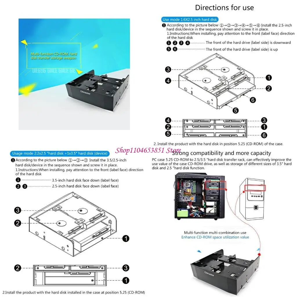 HDD Conversion Rack Bracket Standard 5.25 Inch Device to 3.5In Olmaster MR-8802
HDD Conversion Rack Bracket Standard 5.25 Inch Device to 3.5In Olmaster MR-8802