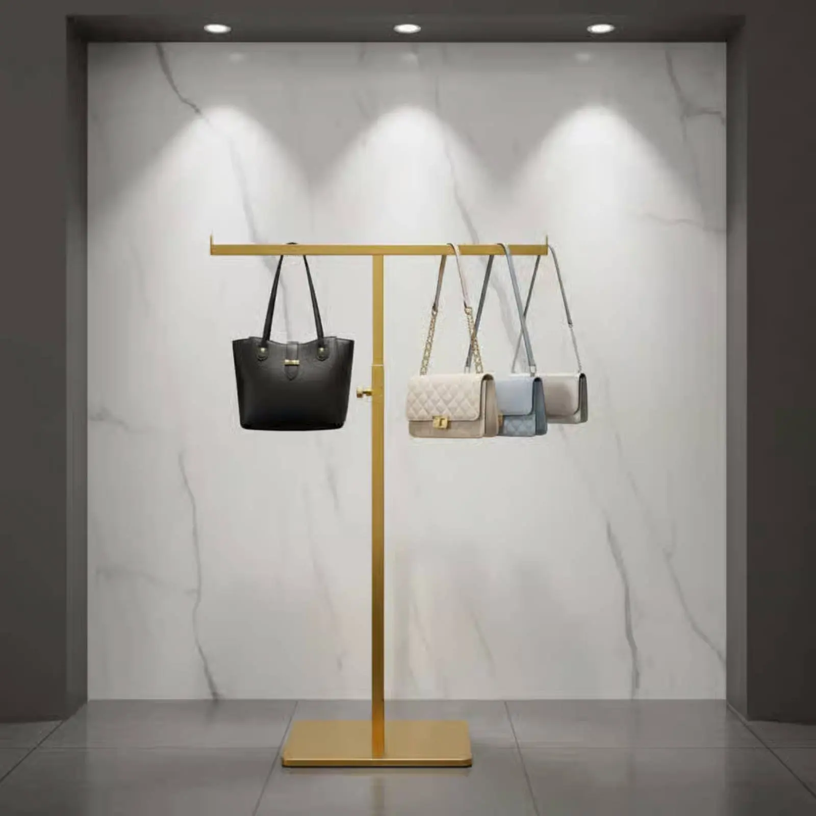 T Bar Purse Display Stand Rust-Resistant T-Shaped Display Stand Countertop Hanging Rack Weighted Base Countertop Jewelry Holder
T Bar Purse Display Stand Rust-Resistant T-Shaped Display Stand Countertop Hanging Rack Weighted Base Countertop Jewelry Holder
