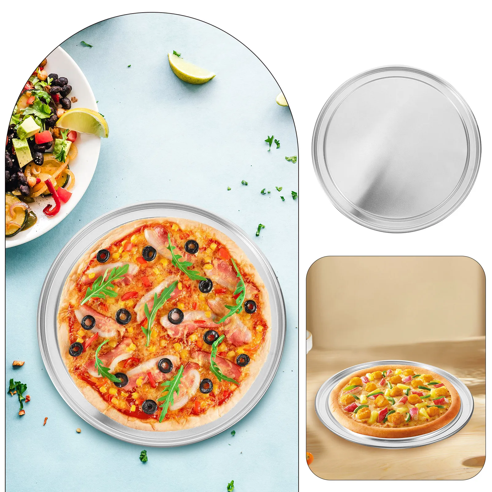 Round Pizza Pans Lid Cover Hotel Baking Mold/cake Silver Aluminum Alloy Non-stick
Round Pizza Pans Lid Cover Hotel Baking Mold/cake Silver Aluminum Alloy Non-stick