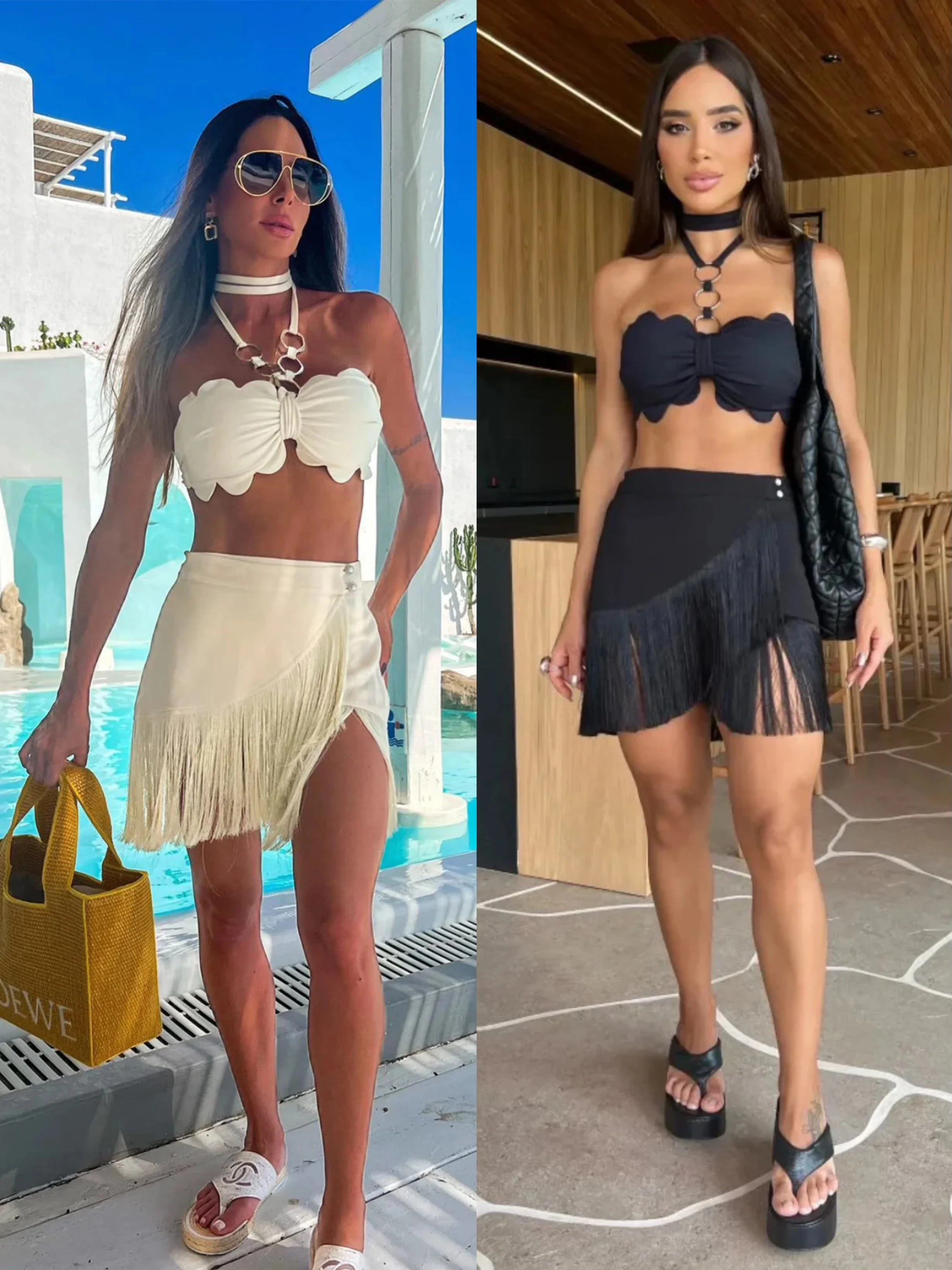 Summer Sexy Tassel Women Two Piece Biki Set Halter Lace Bra Tassel Mi Skirt Suit Beach Vacation Casual Female Bathg Suit
Summer Sexy Tassel Women Two Piece Biki Set Halter Lace Bra Tassel Mi Skirt Suit Beach Vacation Casual Female Bathg Suit