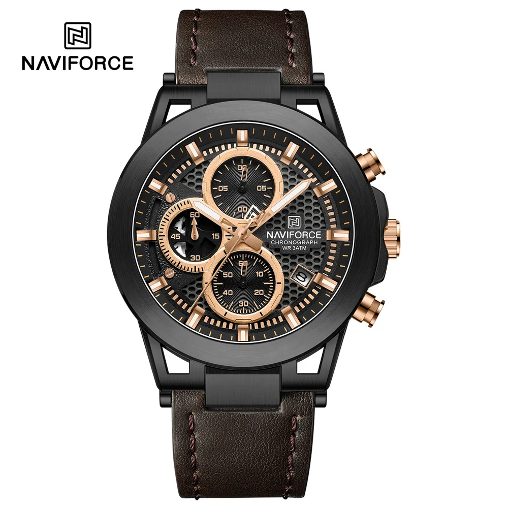 Naviforce 8073 новые роскошные мужские часы с круглым хронографом, водостойкие модные кожаные кварцевые часы с датой, мужские наручные часы reloj
Naviforce 8073 новые роскошные мужские часы с круглым хронографом, водостойкие модные кожаные кварцевые часы с датой, мужские наручные часы reloj