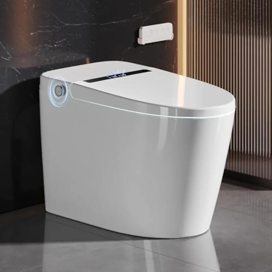 Bathroom smart toilet with ceramic material, white color, bidet bubble wash and auto open/close lid for luxury modern use
Bathroom smart toilet with ceramic material, white color, bidet bubble wash and auto open/close lid for luxury modern use