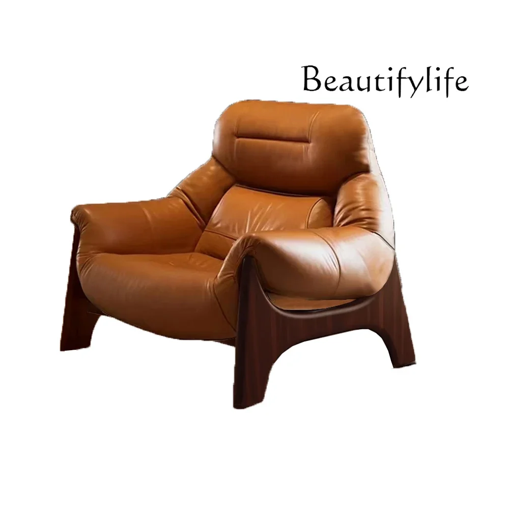 Designer antique chair Italian first layer real cowhide retro retro recliner living room balcony leisure
Designer antique chair Italian first layer real cowhide retro retro recliner living room balcony leisure